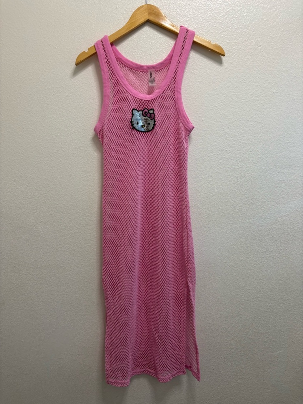 Hello Kitty Pink Sleeveless Mesh Dress with Patch